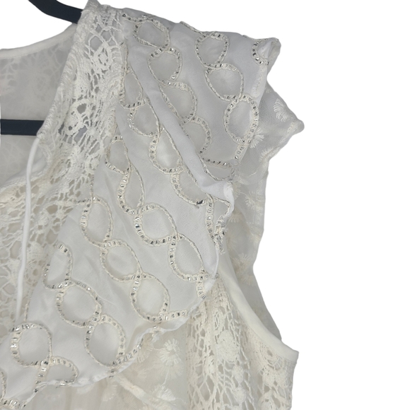 Anthropologie Verb Pallavi Singhee Ruffle Top Ivory Medium - Picture 6 of 11